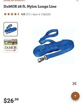 DuMor 26 ft. Blue Nylon Lunge Line